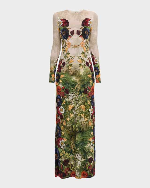 Forbidden Forest Delora Long-Sleeve Maxi Dress